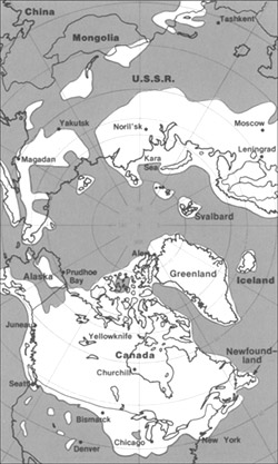 Pleistocene ice map
